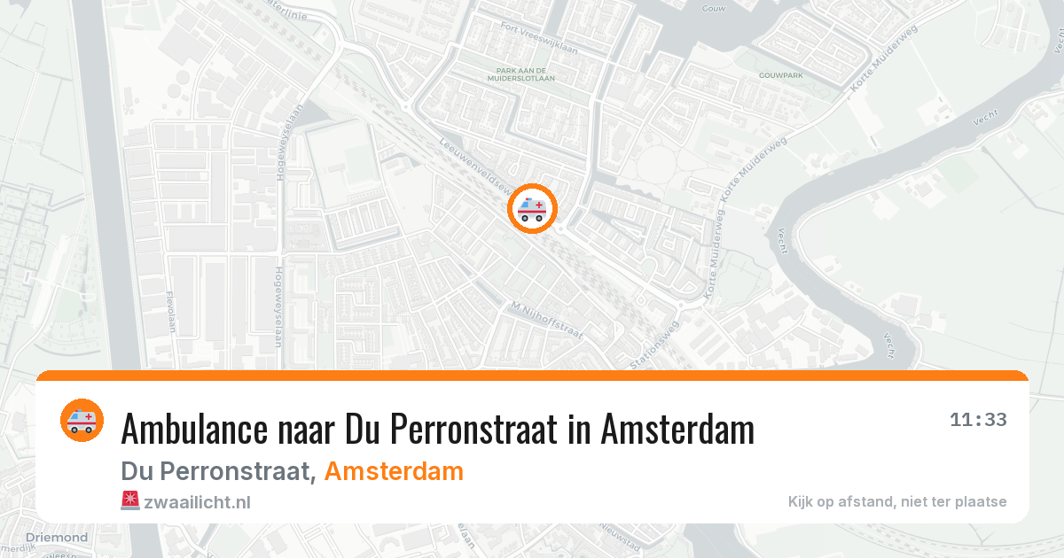 Ambulance naar Du Perronstraat in Amsterdam — 20 mrt 2026