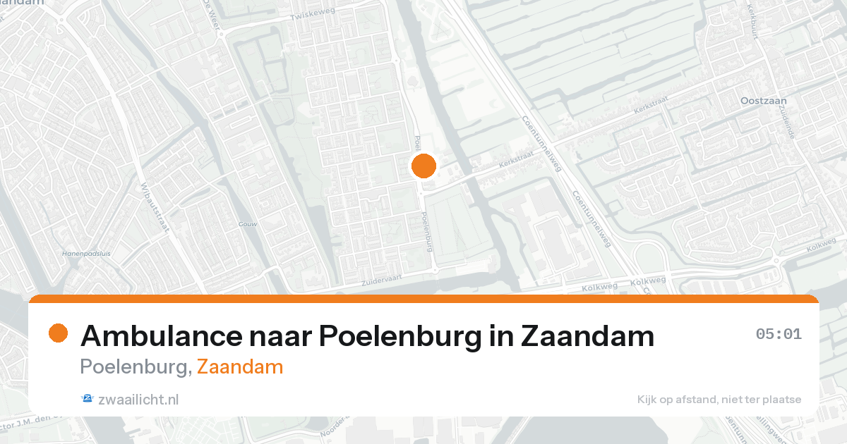 Ambulance naar Poelenburg in Zaandam — 24 aug 2026
