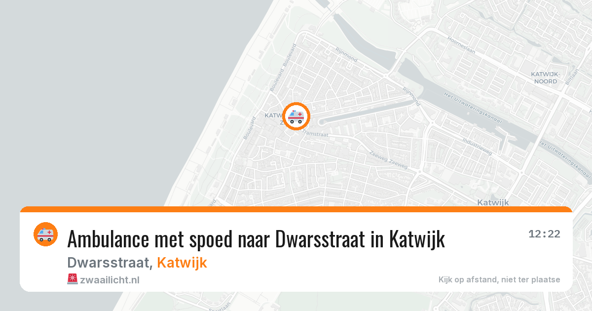 Ambulance met spoed naar Dwarsstraat in Katwijk — 7 aug 2026
