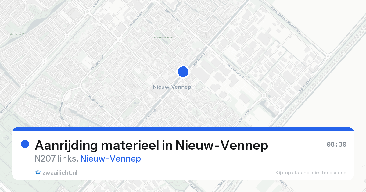 Aanrijding materieel in Nieuw-Vennep — 20 aug 2026