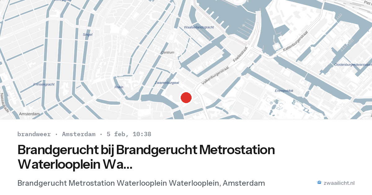 Brandgerucht bij Brandgerucht Metrostation Waterlooplein Waterlooplein in Amsterdam — 5 feb 2026