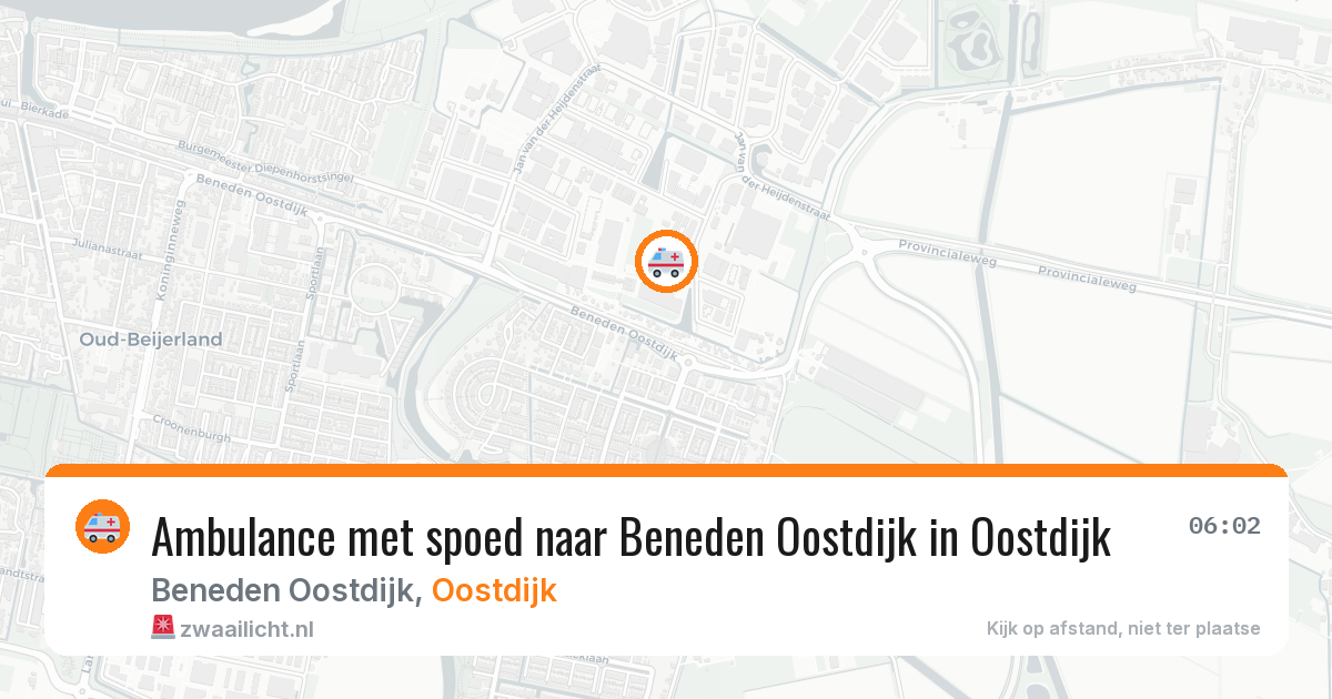 Ambulance met spoed naar Beneden Oostdijk in Oostdijk — 15 jul 2026