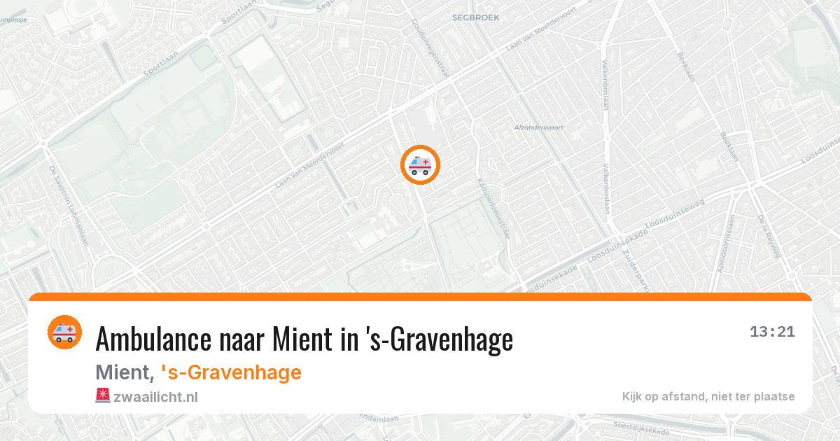 Ambulance naar Mient in 's-Gravenhage — 13 aug 2026