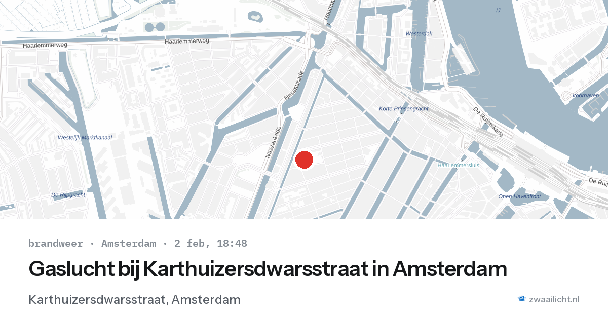 Gaslucht bij Karthuizersdwarsstraat in Amsterdam — 2 feb 2026