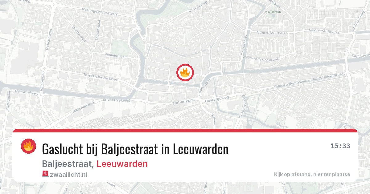 Gaslucht bij Baljeestraat in Leeuwarden — 17 mei 2026