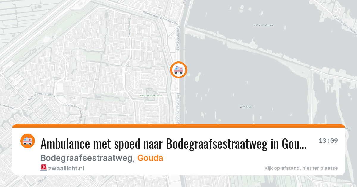 Ambulance met spoed naar Bodegraafsestraatweg in Gouda — 24 jul 2026