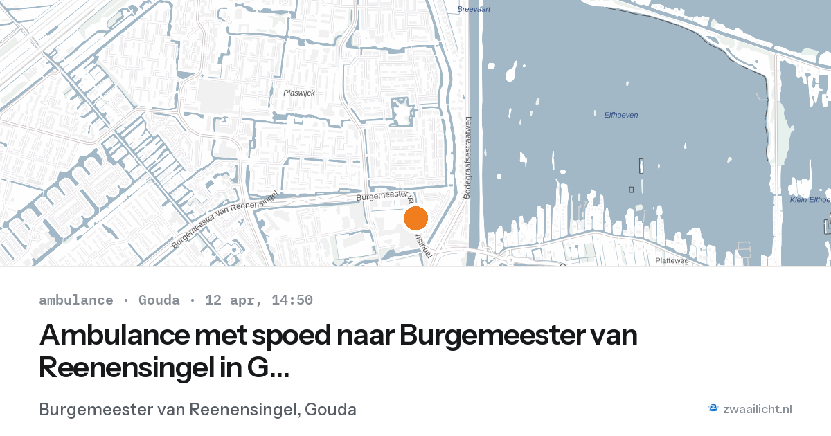 Ambulance met spoed naar Burgemeester van Reenensingel in Gouda — 12 apr 2026