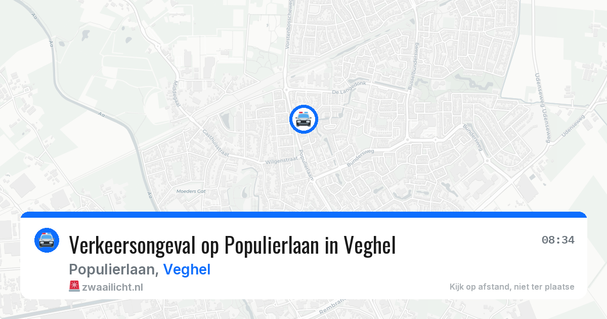 Verkeersongeval op Populierlaan in Veghel — 22 mei 2026