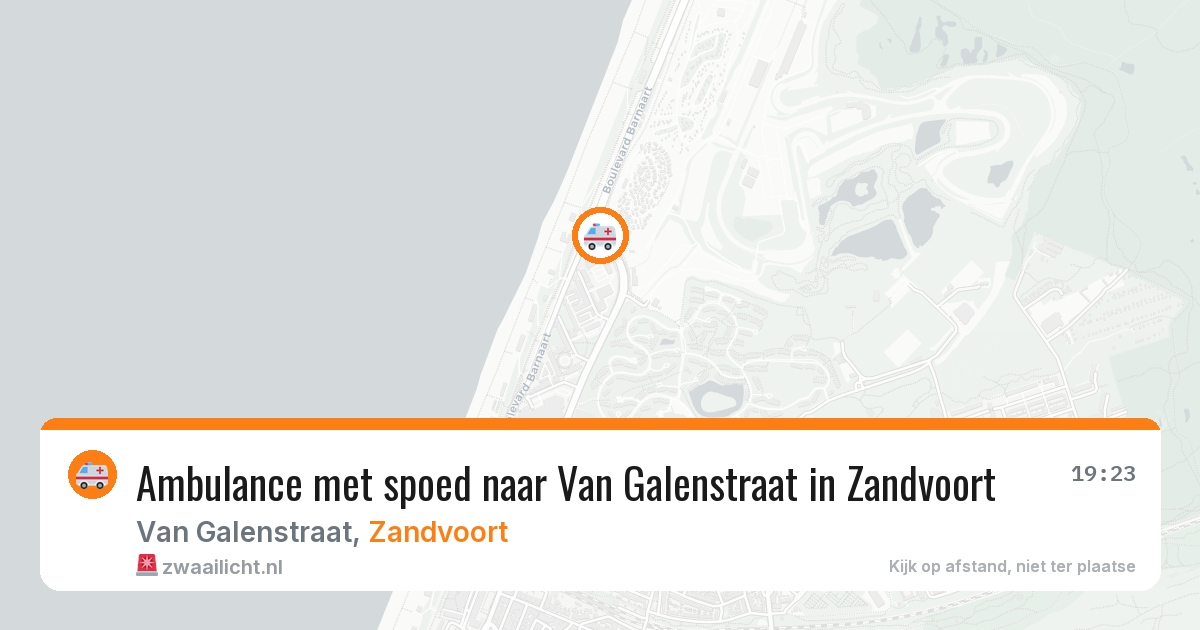 Ambulance met spoed naar Van Galenstraat in Zandvoort — 18 apr 2026