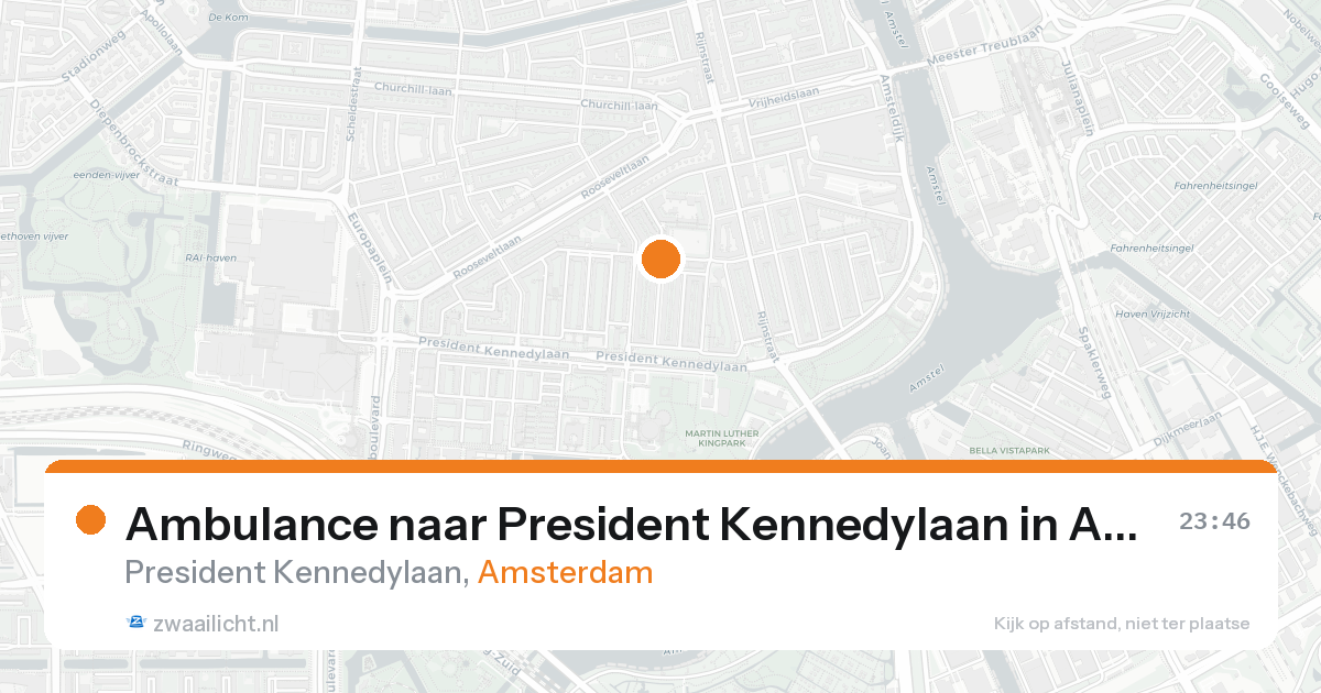 Ambulance naar President Kennedylaan in Amsterdam — 18 aug 2026