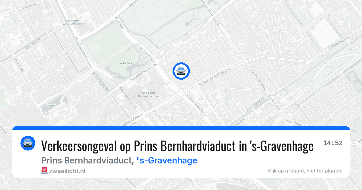 Verkeersongeval op Prins Bernhardviaduct in 's-Gravenhage — 15 apr 2026