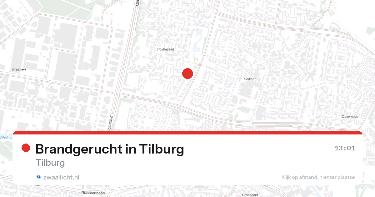 Brandgerucht in Tilburg — 27 aug 2026