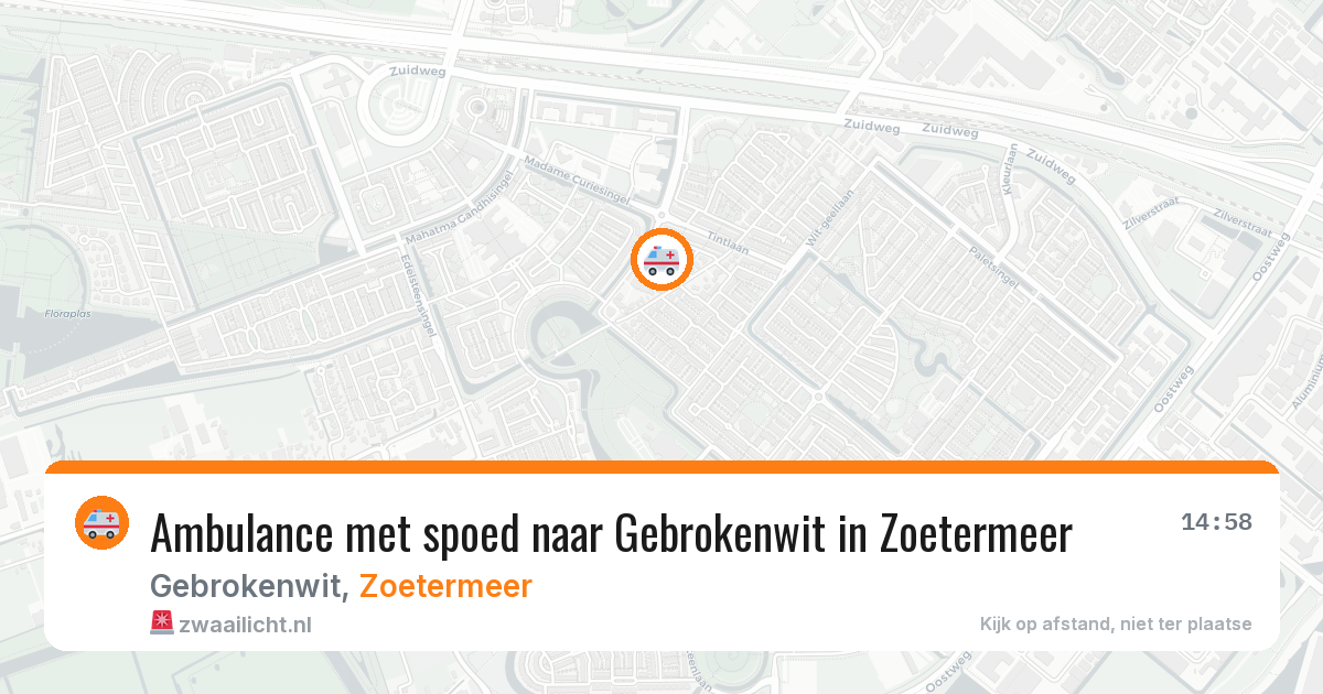 Ambulance met spoed naar Gebrokenwit in Zoetermeer — 14 mrt 2026