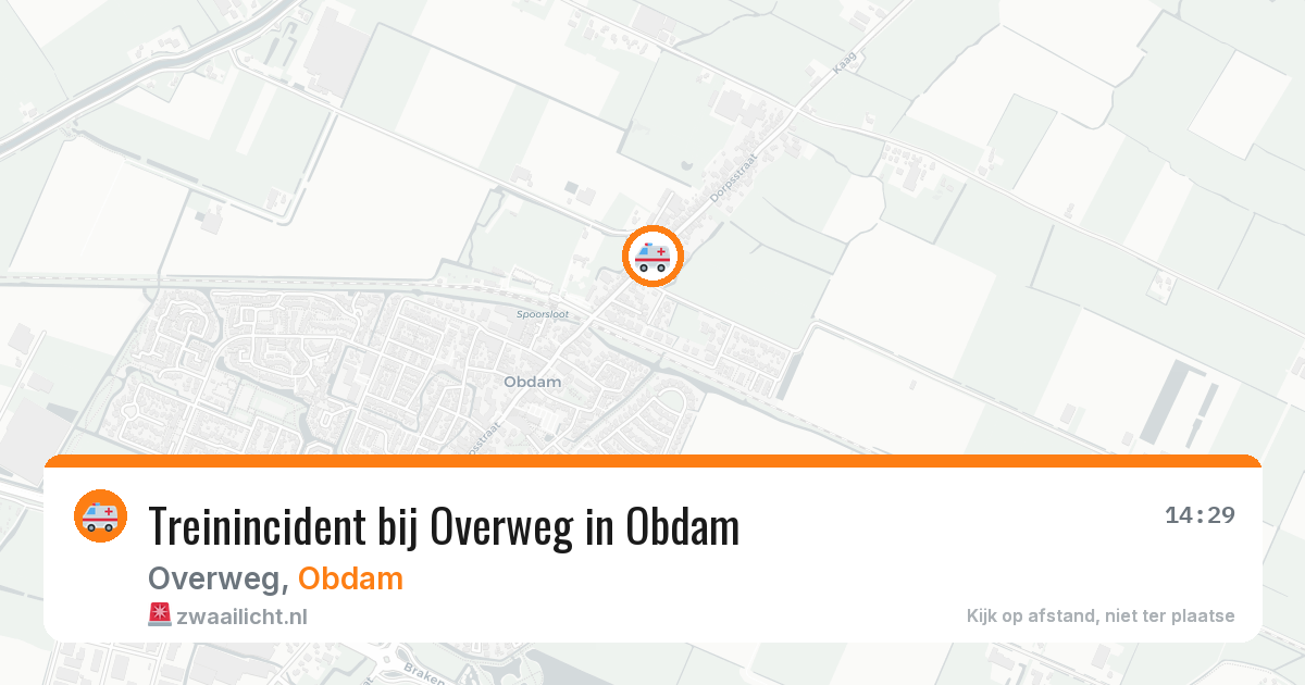 Treinincident bij Overweg in Obdam — 13 jul 2026