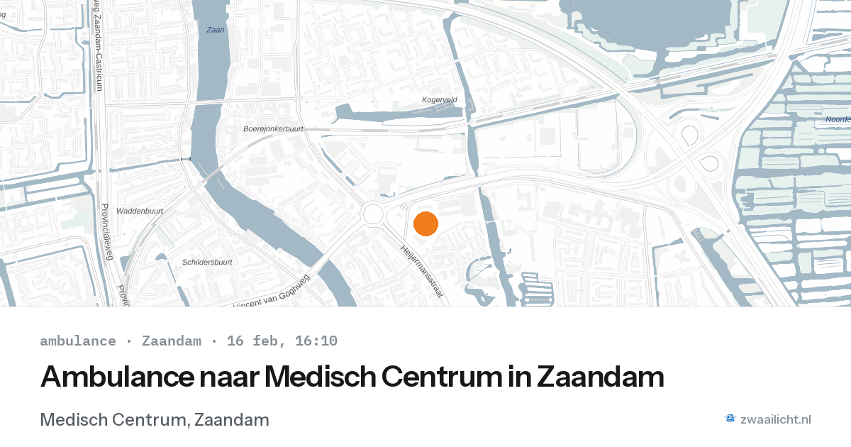 Ambulance naar Medisch Centrum in Zaandam — 16 feb 2026