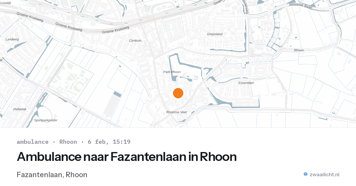 Ambulance naar Fazantenlaan in Rhoon — 6 feb 2026