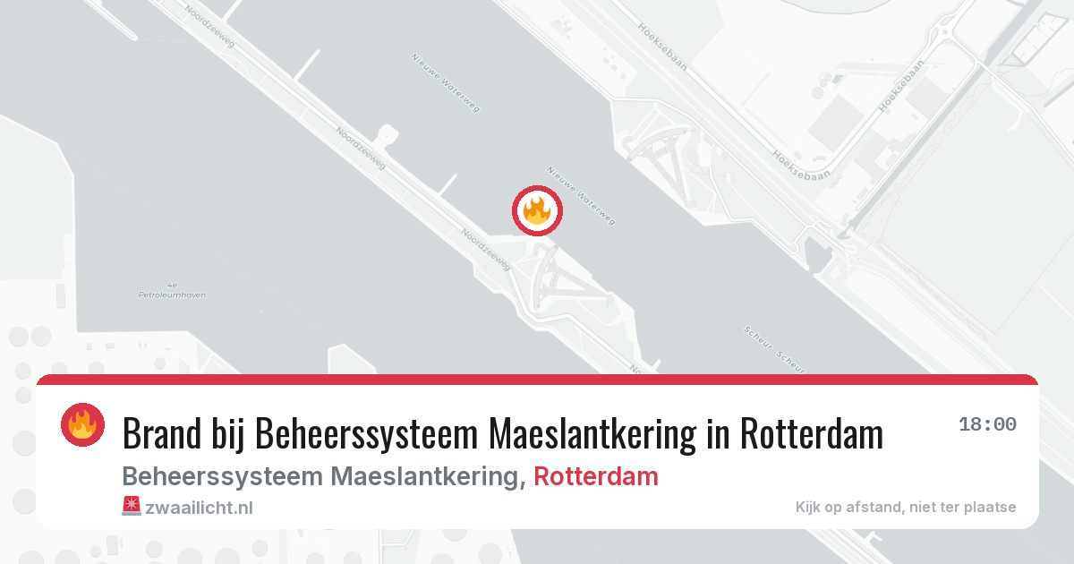 Brand bij Beheerssysteem Maeslantkering in Rotterdam — 7 aug 2026
