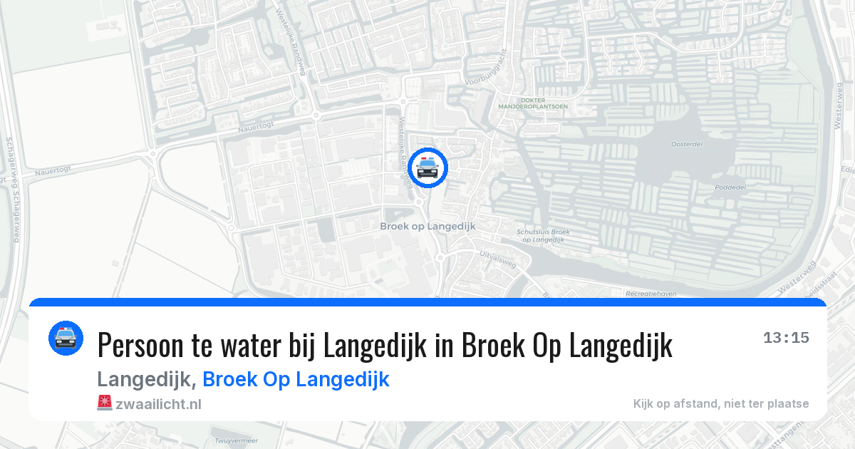 Persoon te water bij Langedijk in Broek Op Langedijk — 24 mei 2026