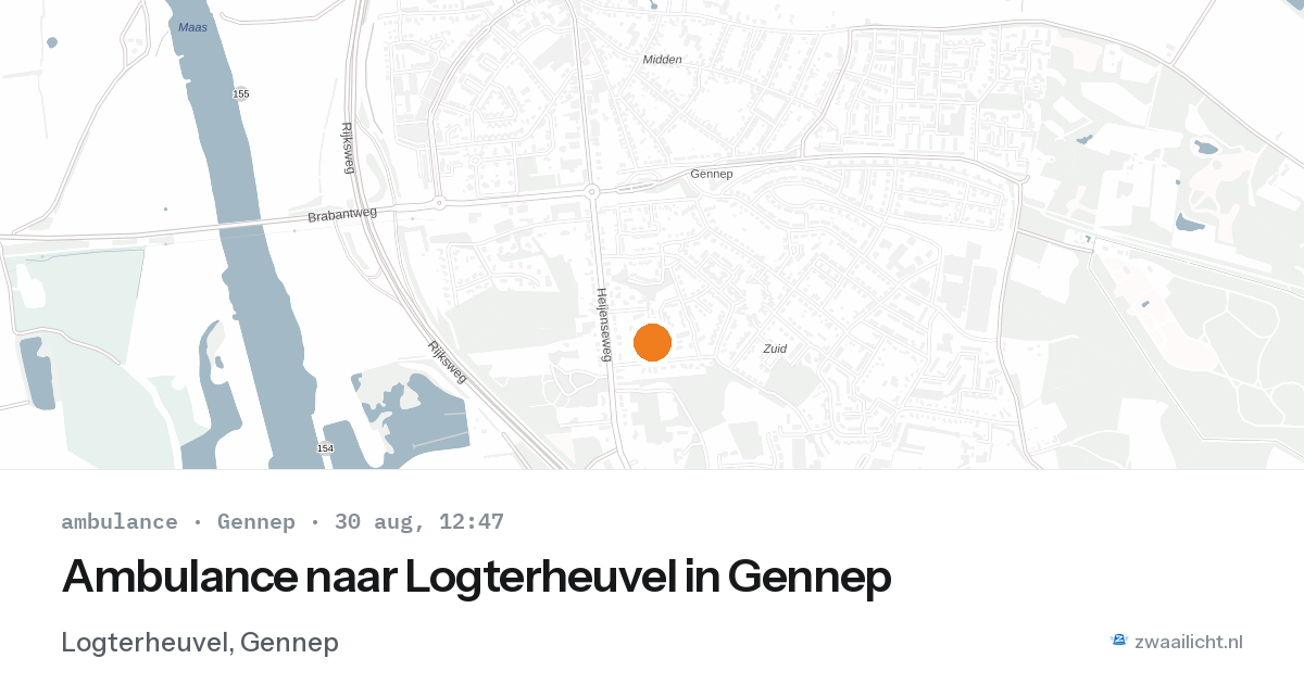 Ambulance naar Logterheuvel in Gennep — 30 aug 2026