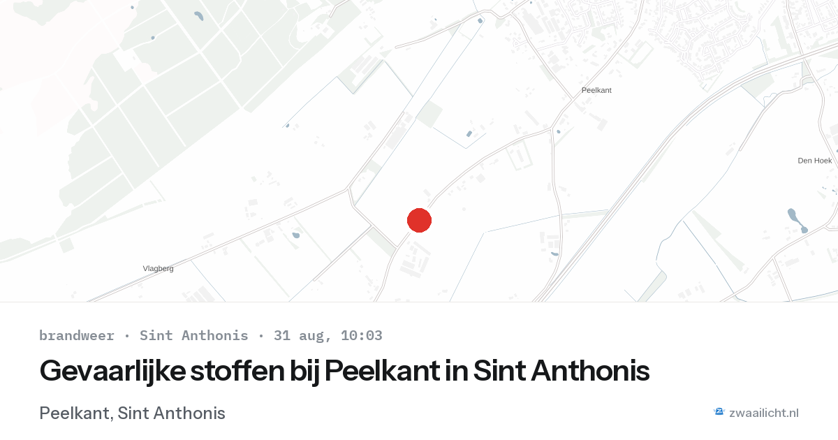 Gevaarlijke stoffen bij Peelkant in Sint Anthonis — 31 aug 2026