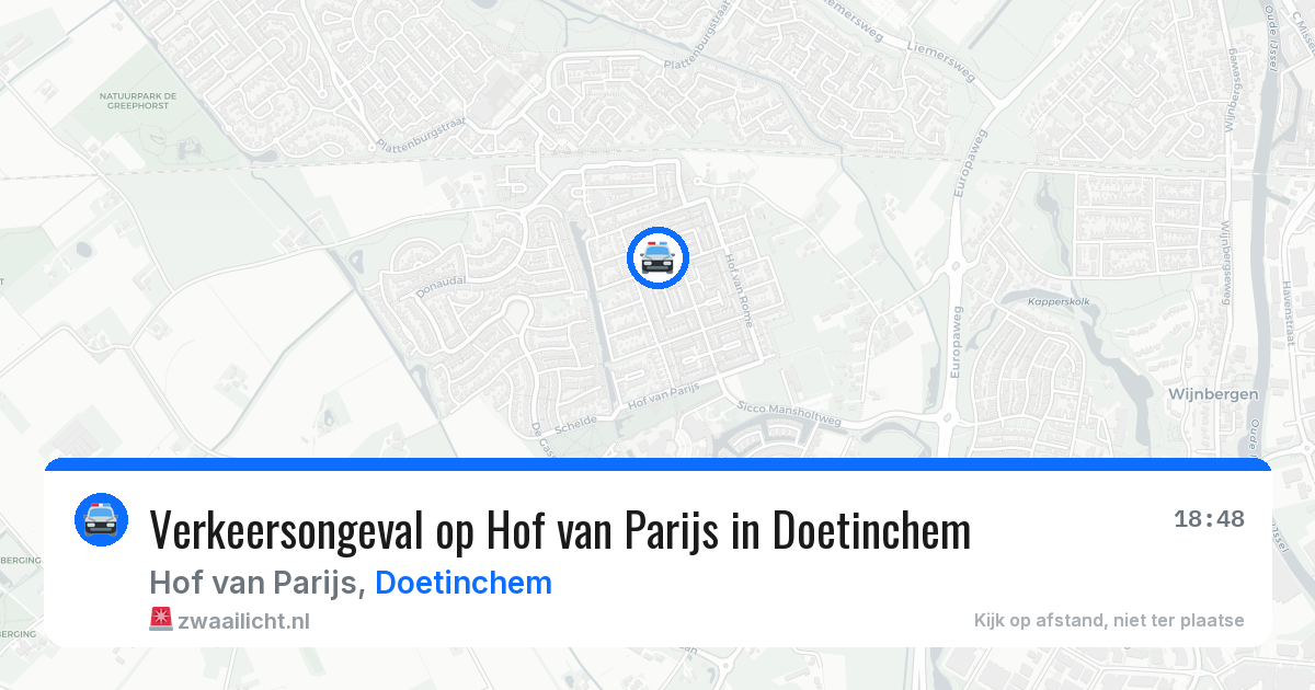 Verkeersongeval op Hof van Parijs in Doetinchem — 12 aug 2026