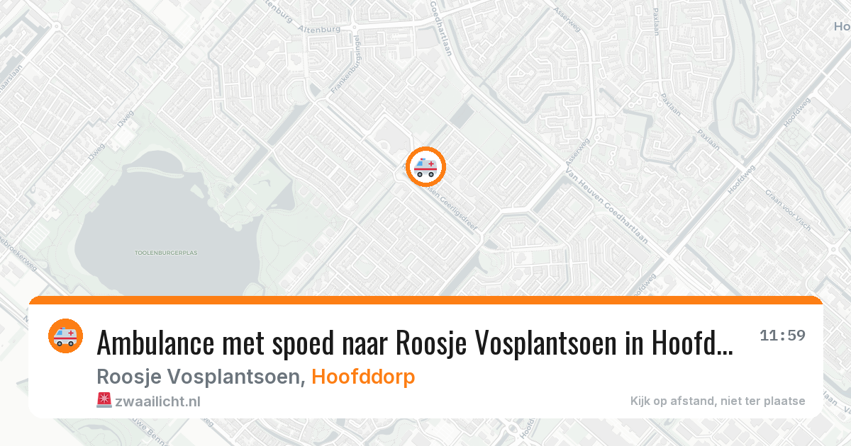 Ambulance met spoed naar Roosje Vosplantsoen in Hoofddorp — 14 aug 2026