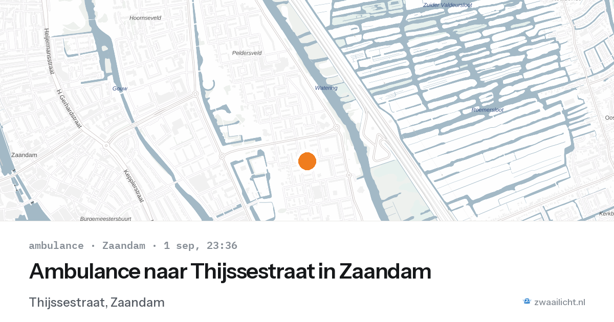 Ambulance naar Thijssestraat in Zaandam — 1 sep 2026
