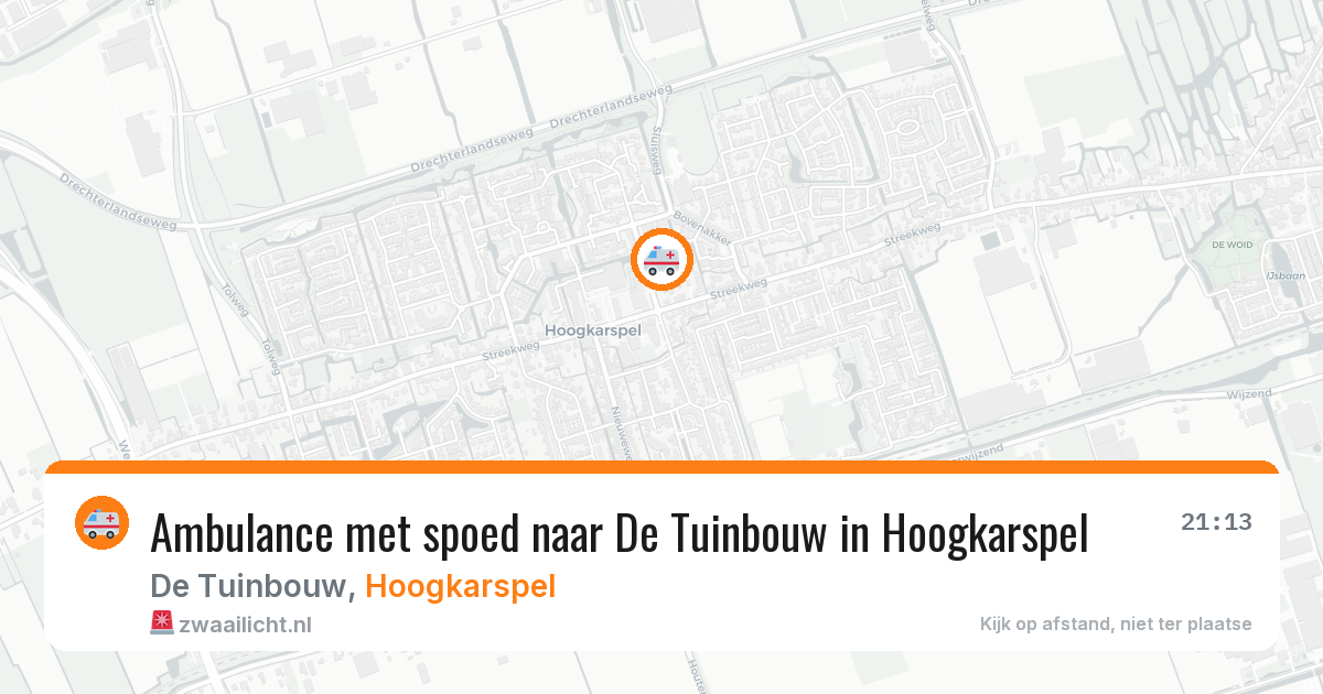Ambulance met spoed naar De Tuinbouw in Hoogkarspel — 1 jul 2026