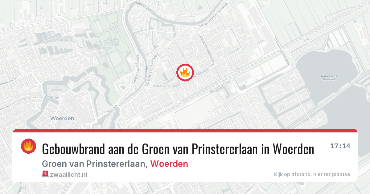 Gebouwbrand aan de Groen van Prinstererlaan in Woerden — 12 jun 2026