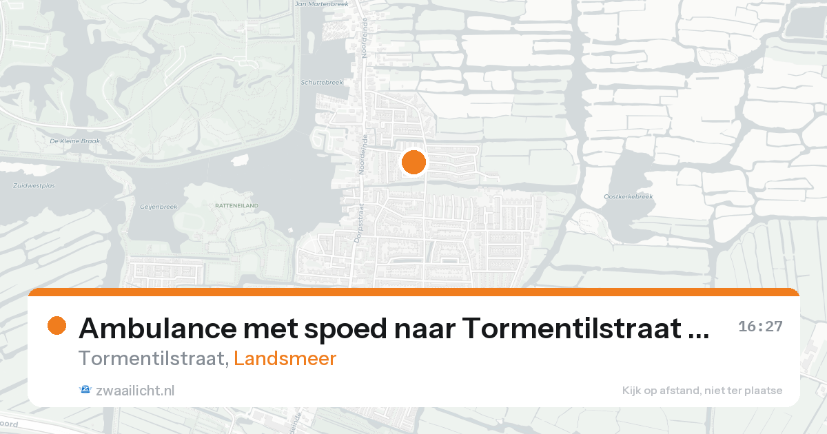 Ambulance met spoed naar Tormentilstraat in Landsmeer — 20 aug 2026