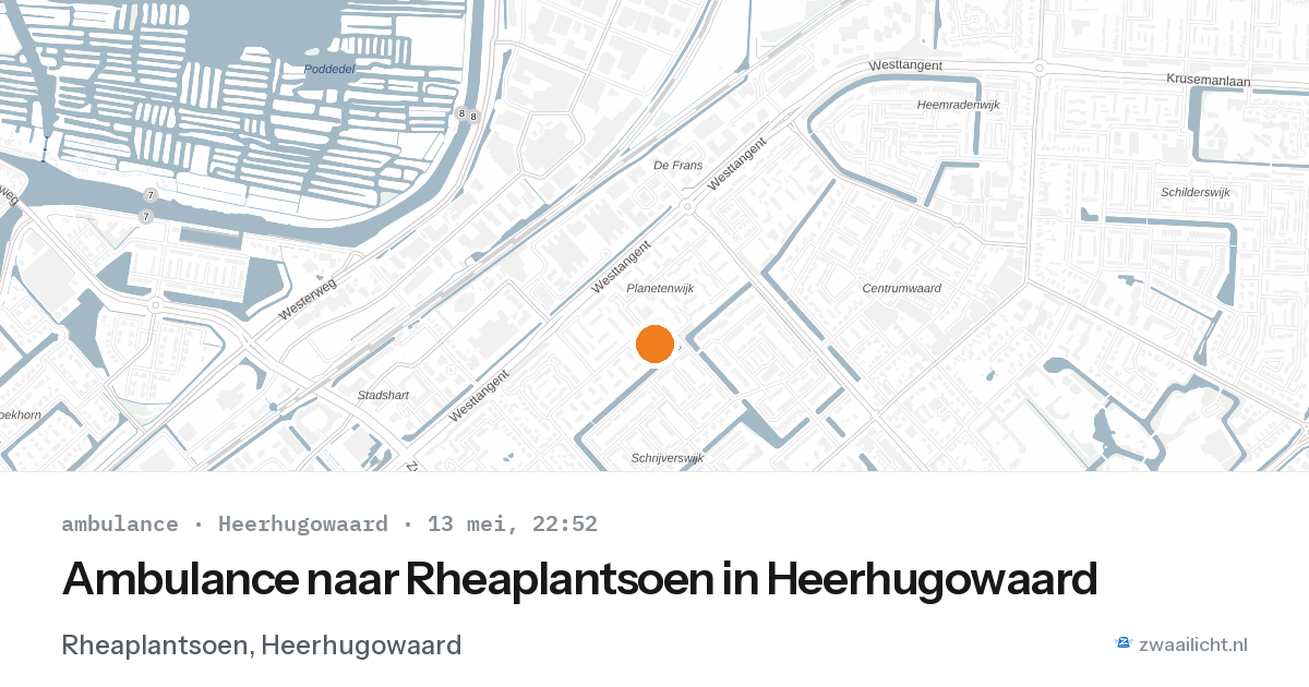 Ambulance naar Rheaplantsoen in Heerhugowaard — 13 mei 2026