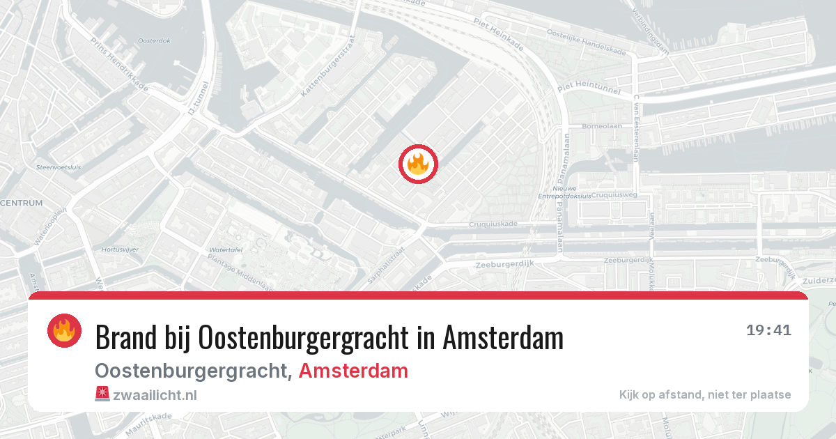 Brand bij Oostenburgergracht in Amsterdam — 4 aug 2026