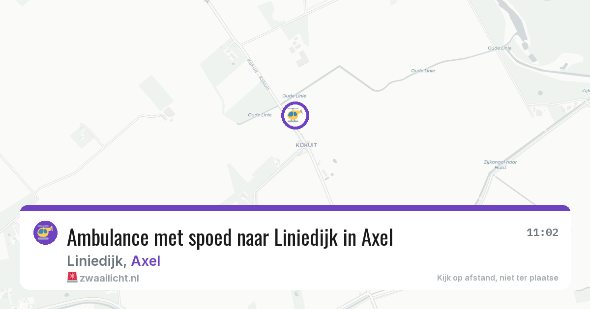 Ambulance met spoed naar Liniedijk in Axel — 13 jun 2026
