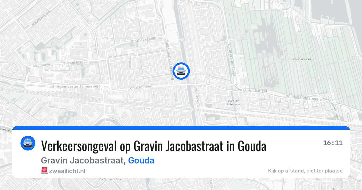 Verkeersongeval op Gravin Jacobastraat in Gouda — 18 jun 2026