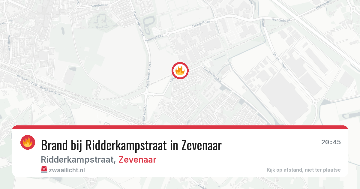 Brand bij Ridderkampstraat in Zevenaar — 22 mrt 2026