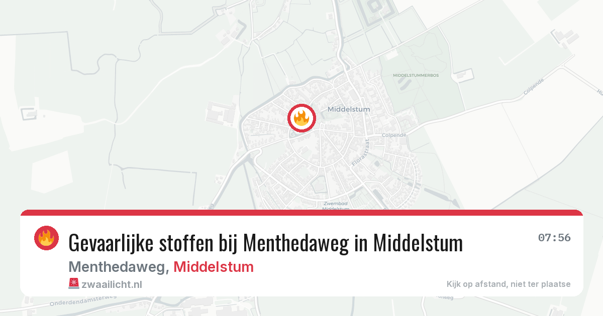 Gevaarlijke stoffen bij Menthedaweg in Middelstum — 13 apr 2026