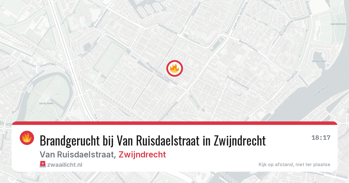 Brandgerucht bij Van Ruisdaelstraat in Zwijndrecht — 8 jun 2026
