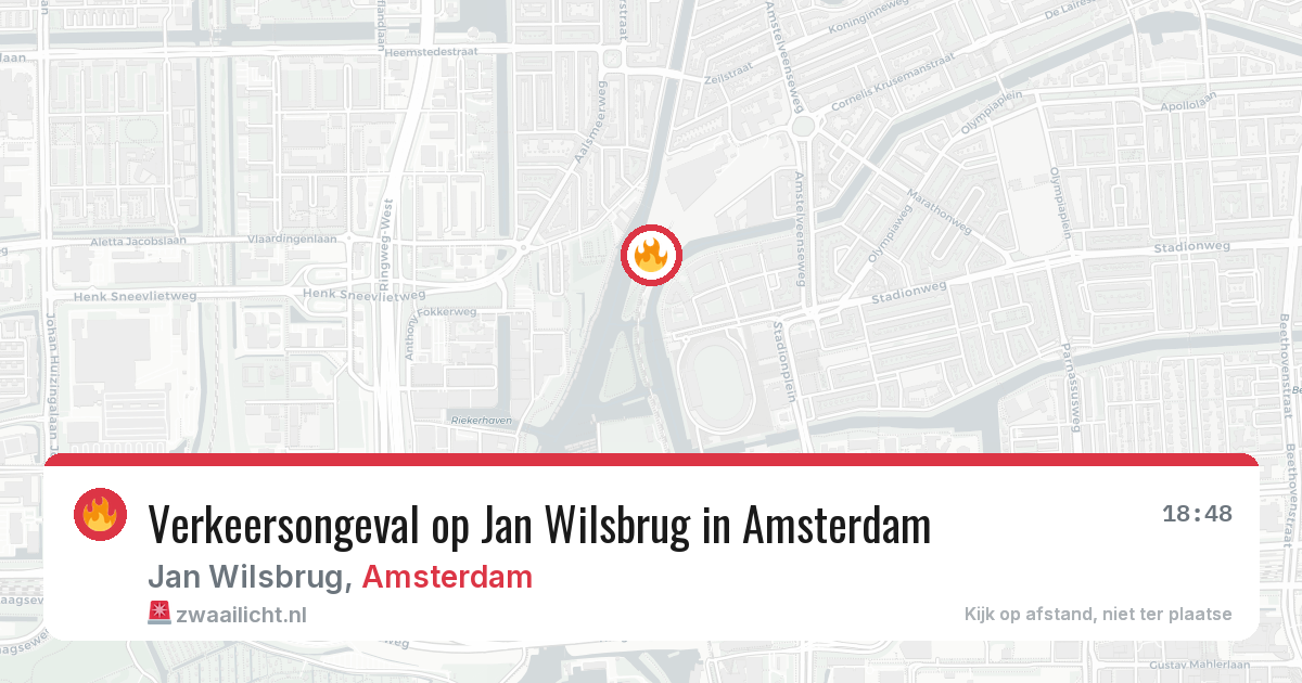 Verkeersongeval op Jan Wilsbrug in Amsterdam — 15 apr 2026