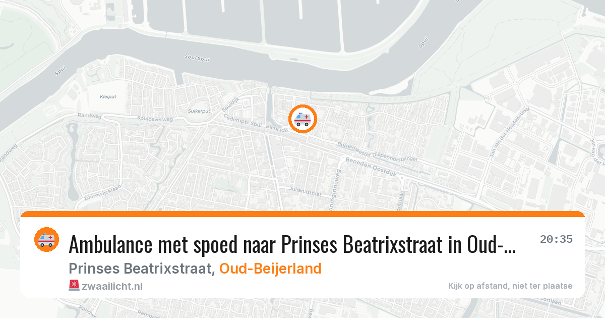 Ambulance met spoed naar Prinses Beatrixstraat in Oud-Beijerland — 18 jun 2026