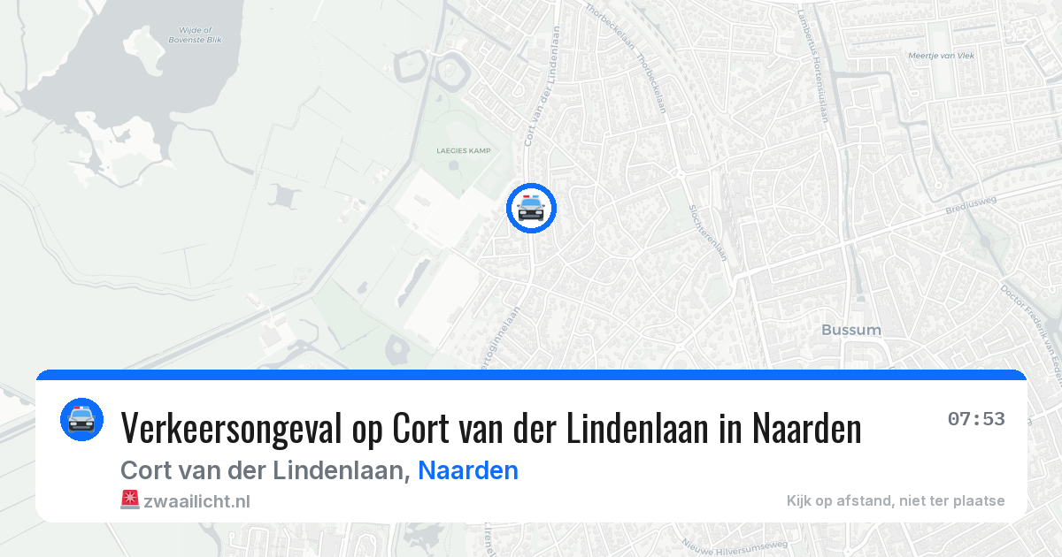 Verkeersongeval op Cort van der Lindenlaan in Naarden — 17 mrt 2026