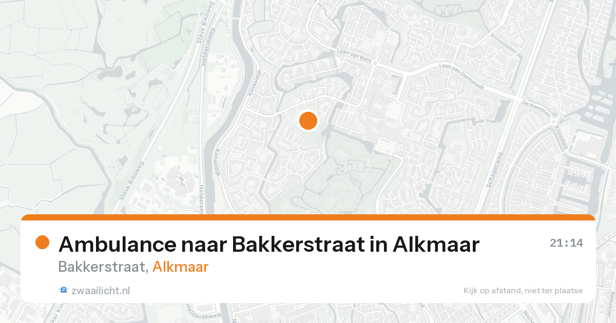 Ambulance naar Bakkerstraat in Alkmaar — 15 aug 2026