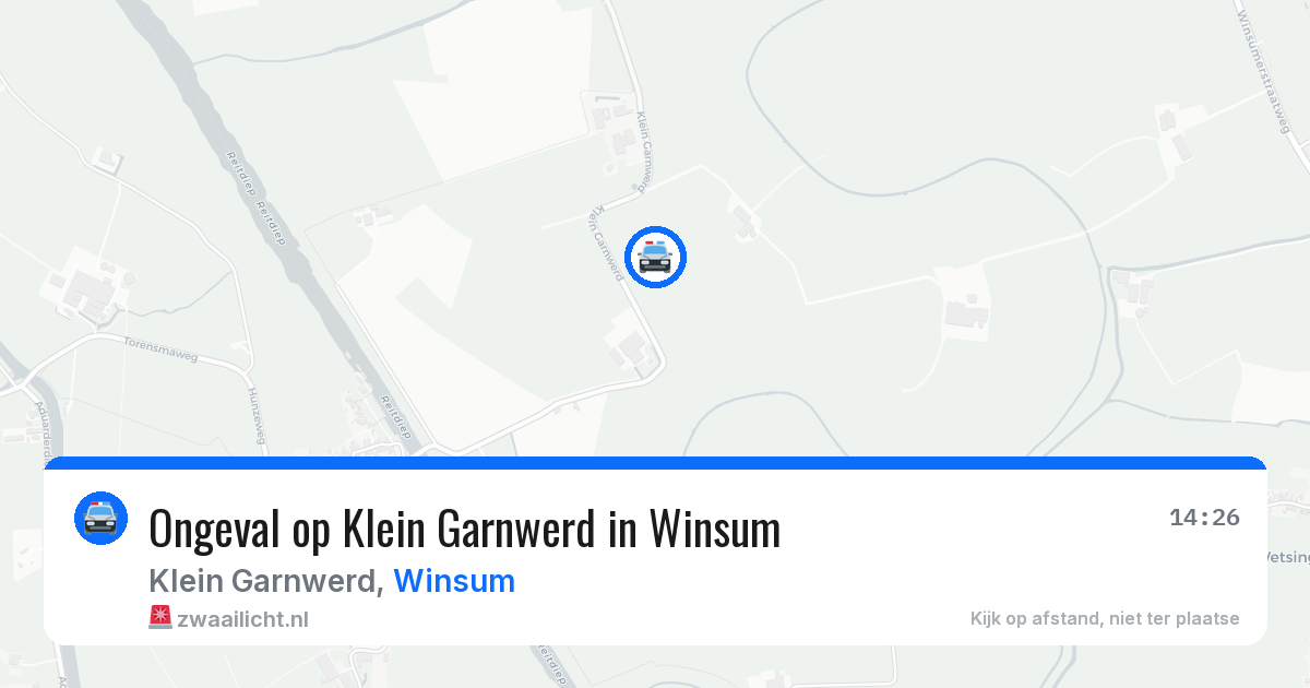 Ongeval op Klein Garnwerd in Winsum — 19 apr 2026