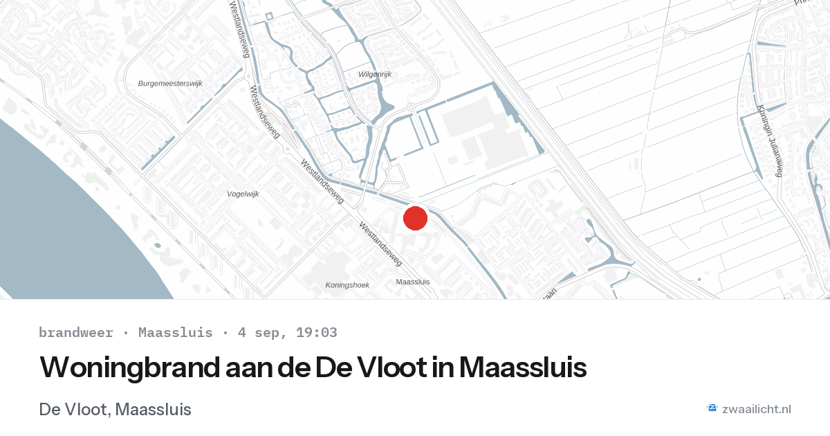 Woningbrand aan de De Vloot in Maassluis — 4 sep 2026