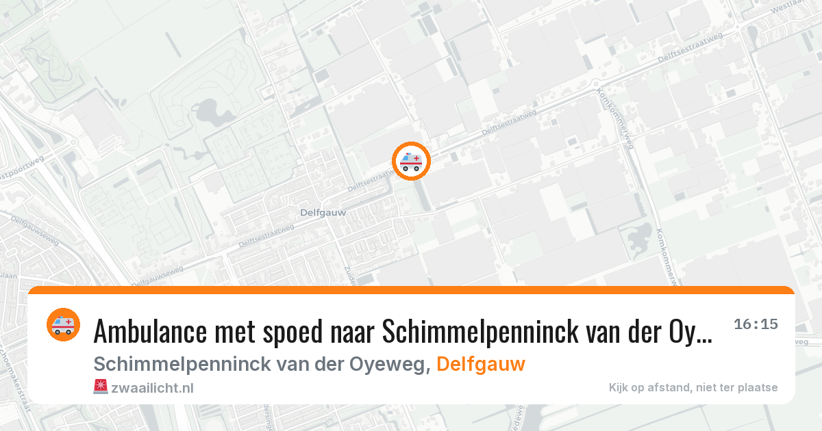 Ambulance met spoed naar Schimmelpenninck van der Oyeweg in Delfgauw — 8 aug 2026