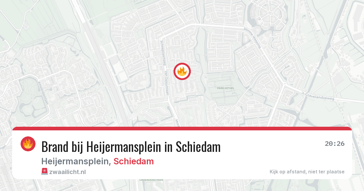 Brand bij Heijermansplein in Schiedam — 25 mrt 2026