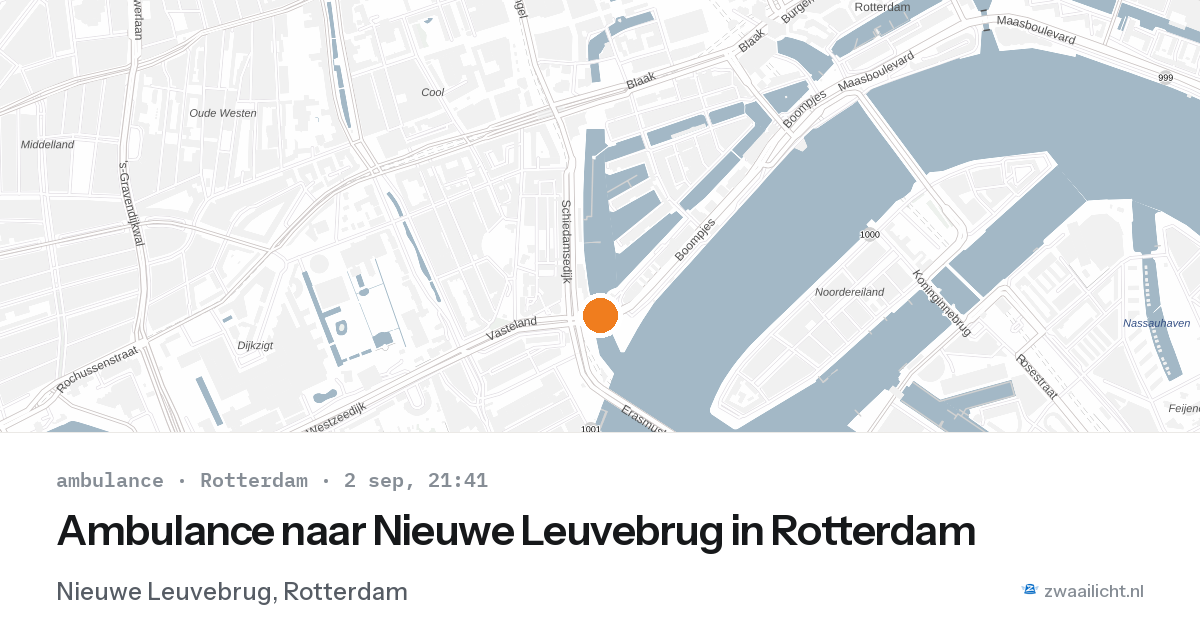Ambulance naar Nieuwe Leuvebrug in Rotterdam — 2 sep 2026