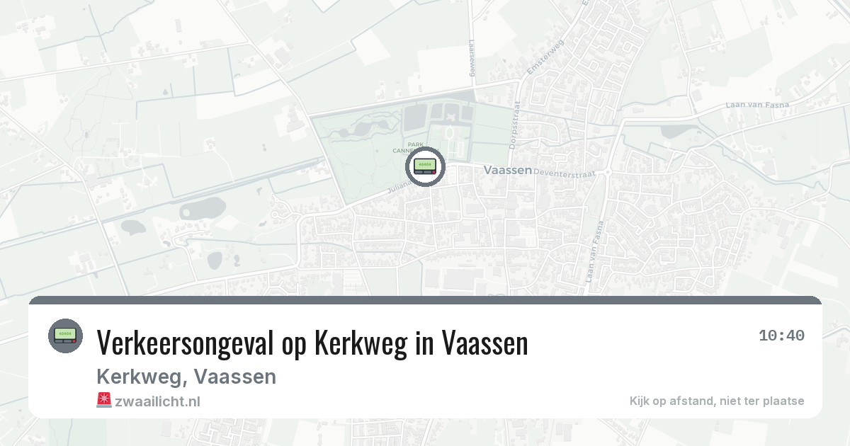 Verkeersongeval op Kerkweg in Vaassen — 11 aug 2026