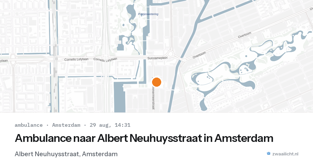 Ambulance naar Albert Neuhuysstraat in Amsterdam — 29 aug 2026
