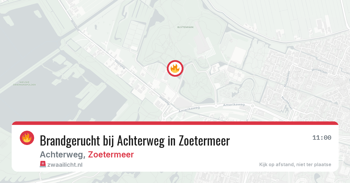 Brandgerucht bij Achterweg in Zoetermeer — 28 jul 2026