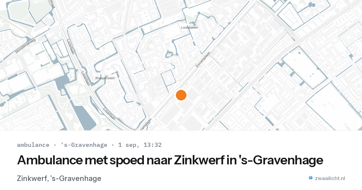 Ambulance met spoed naar Zinkwerf in 's-Gravenhage — 1 sep 2026